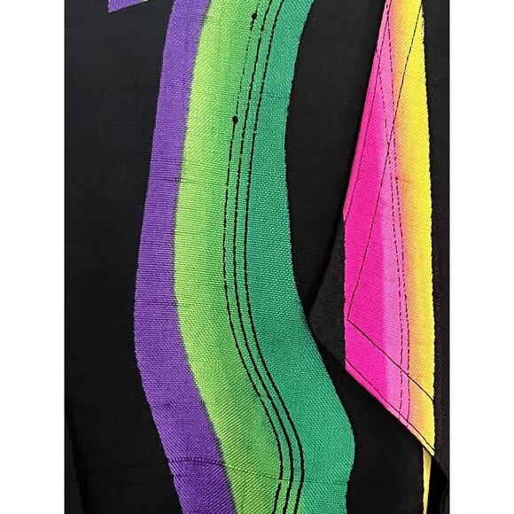 Yolanda Lorente Hand Painted 100% Silk Blazer •M• Butterfly Floral Jacket Black - Picture 4 of 10